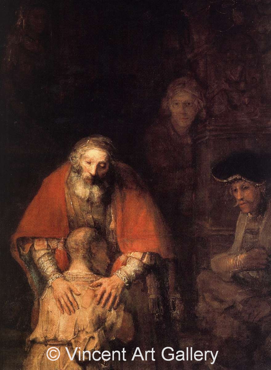 A740d, REMBRANDT, The Return of the Prodigal Son (detail)